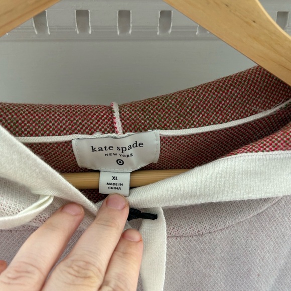 Kate Spade Target collab Cream Sweater with Red Strawberry XL NWT hood sweater - Picture 7 of 7